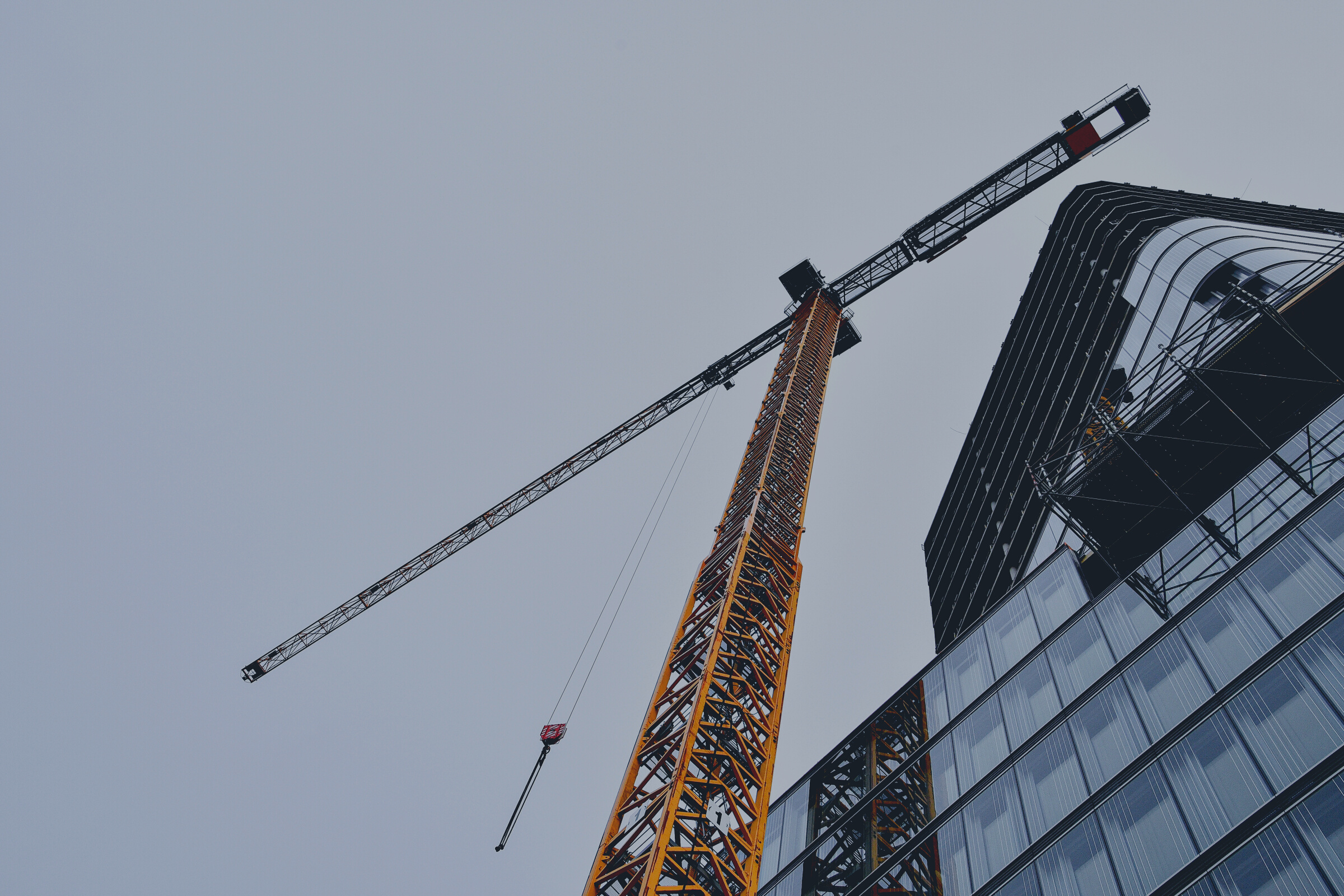 Low Angle Shot of a Tower Crane